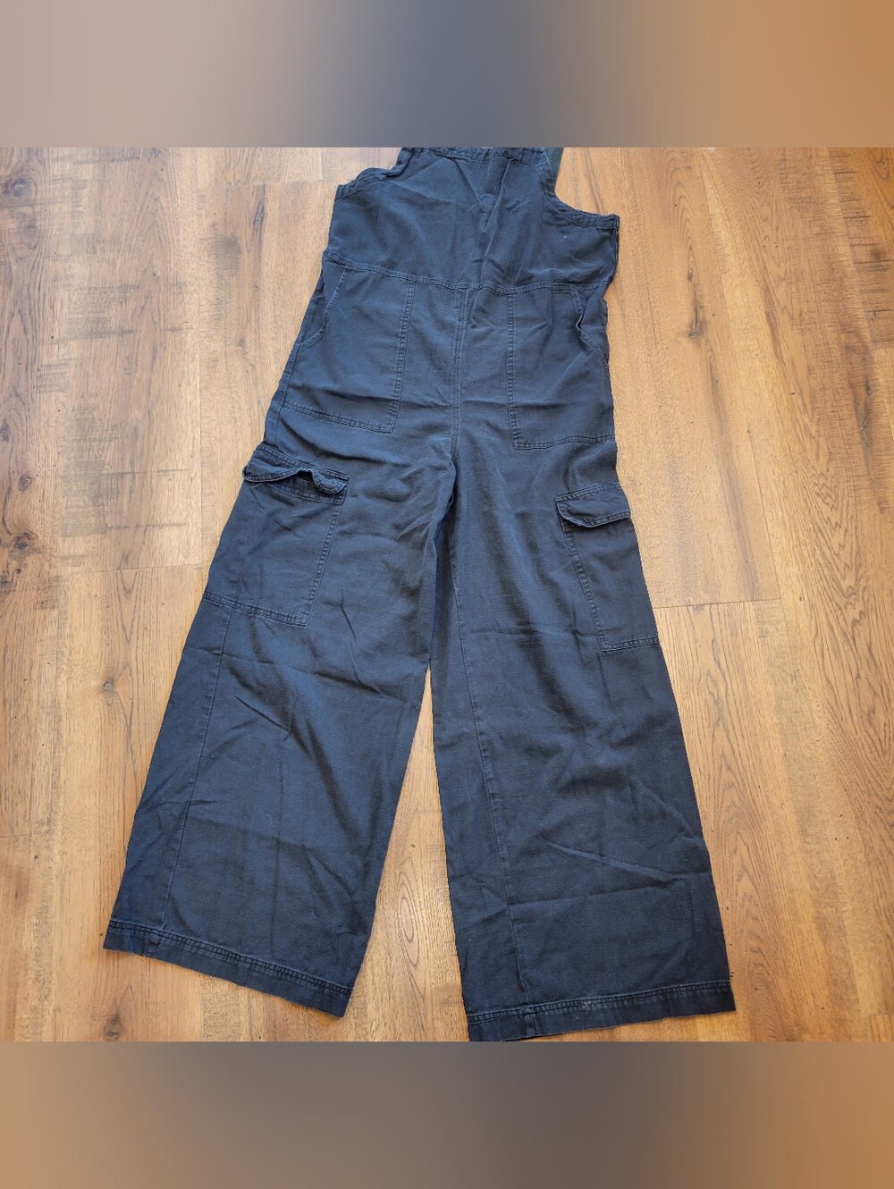Black Wide-Leg Overalls